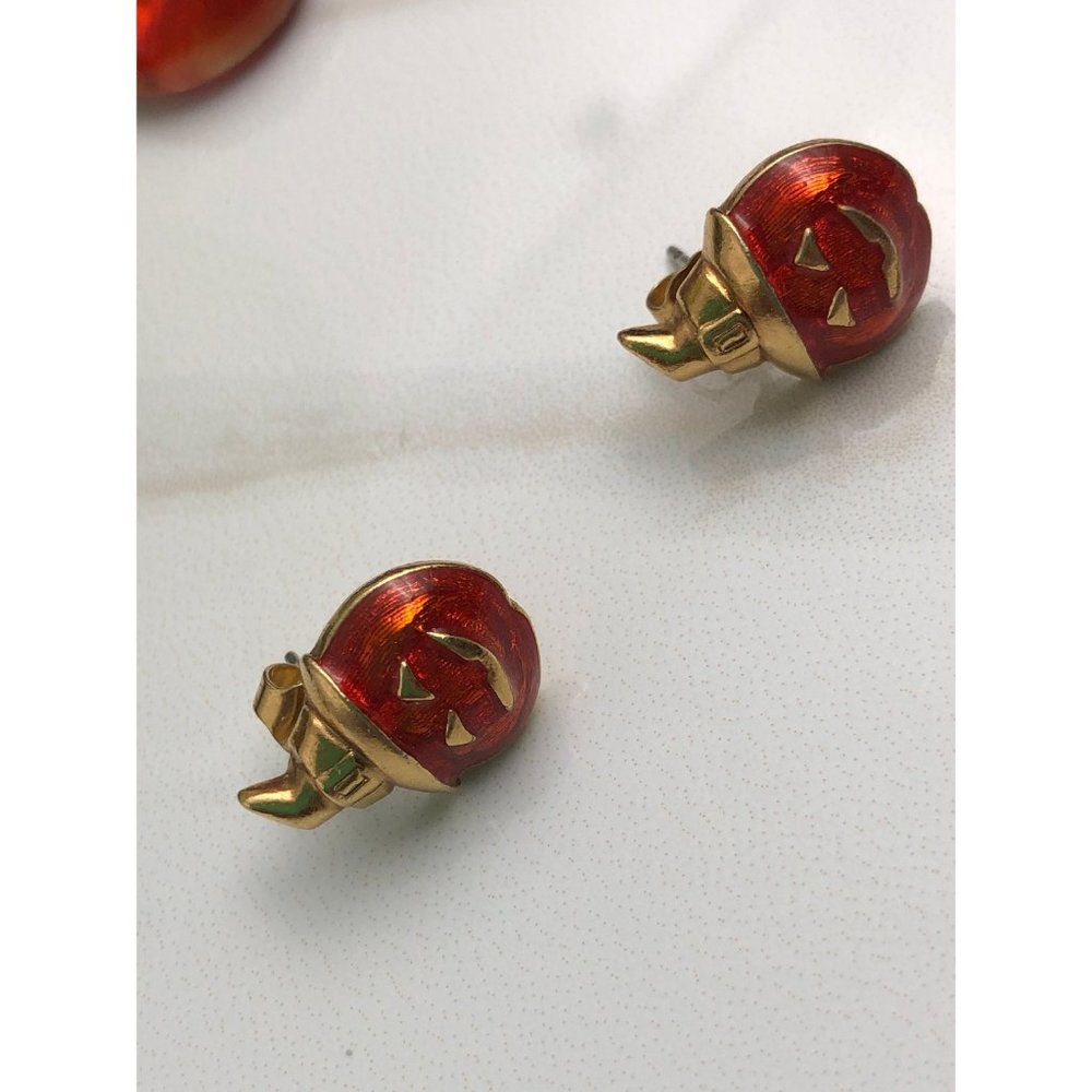 Vintage Avon Jack O' Lantern pierced earrings - Picture 4 of 7